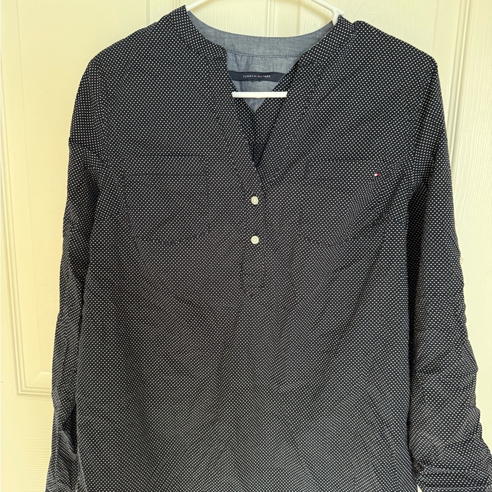 Tommy Hilfiger Black Polka Dot Men's Shirt